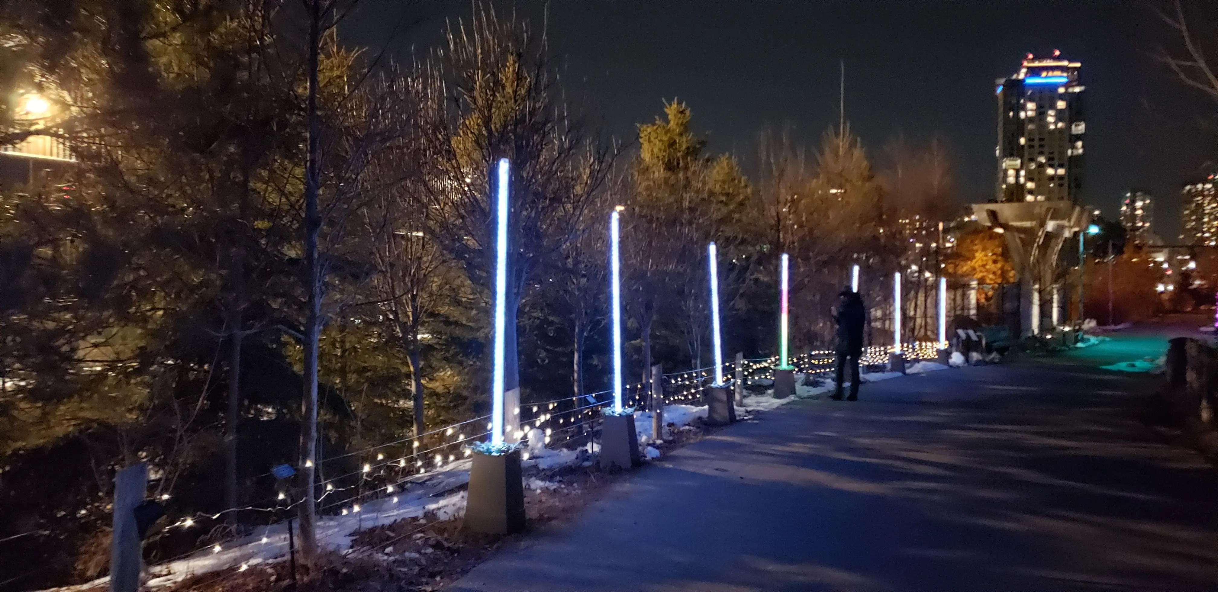 Installation at night