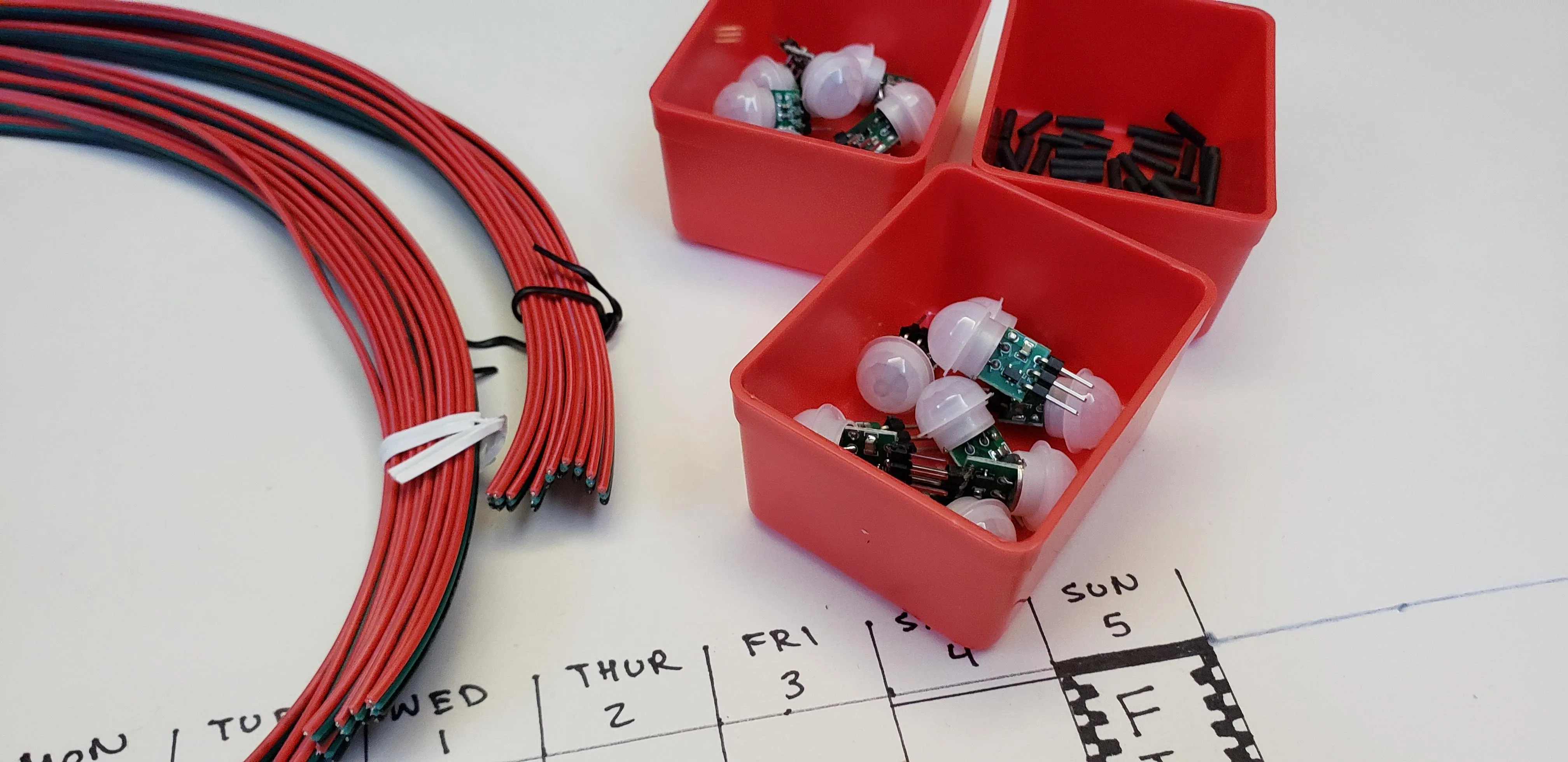 Motion sensors and wire